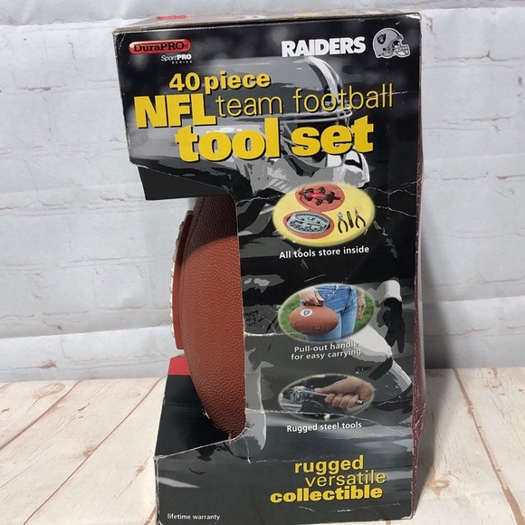 Raiders Nfl Team Football Tool Set 40 Piece Vintage Rare - Picture 4 of 15